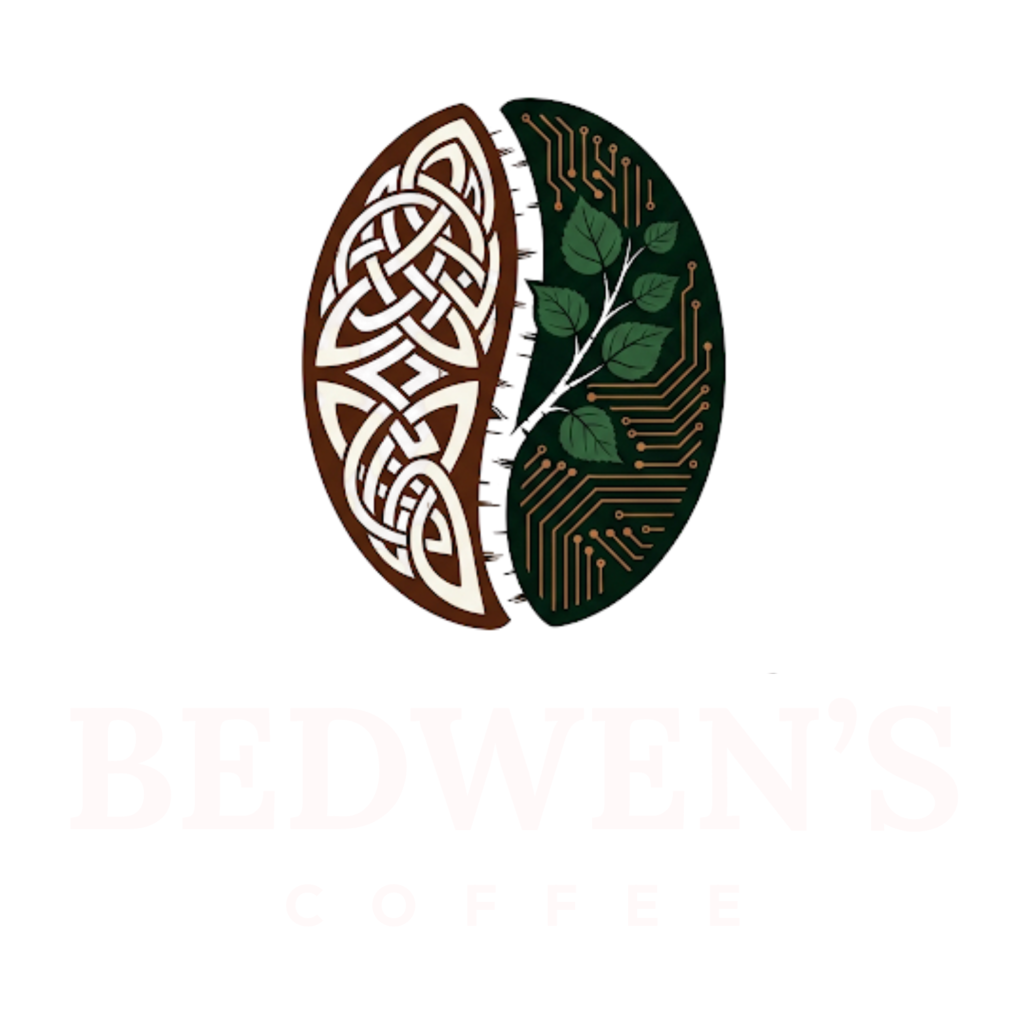 bedwen’s coffee foll logo white